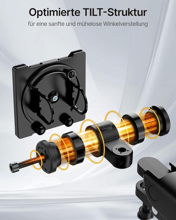 monTEK Heavy-Duty Monitorarm - 1 Monitor - [17-57" / bis 27kg] - USB-C & XXL-Mittelstange